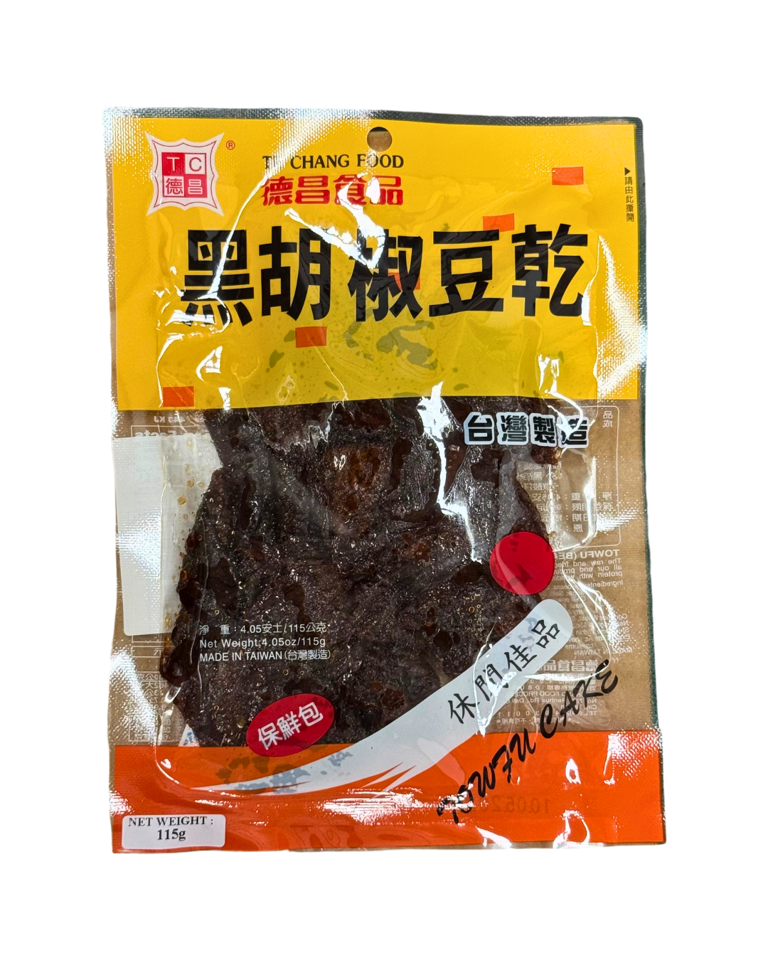TC Dried Bean Curd - Black Pepper 德昌 黑胡椒豆乾 115g