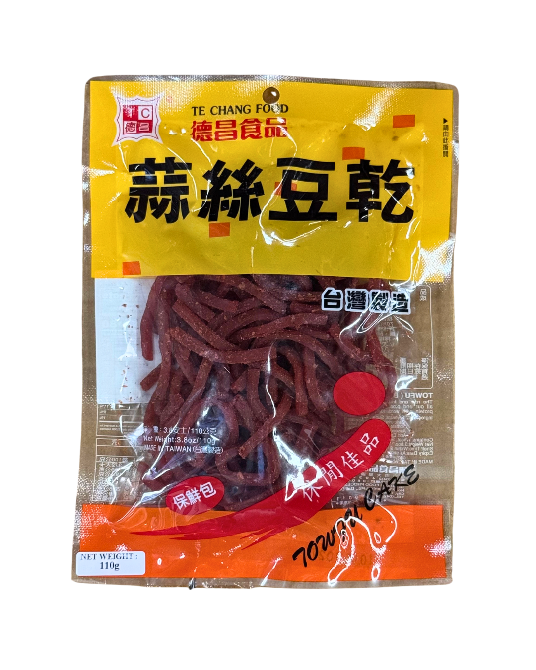 TC Dried Bean Curd - Garlic Slice 德昌 蒜絲豆乾 110g