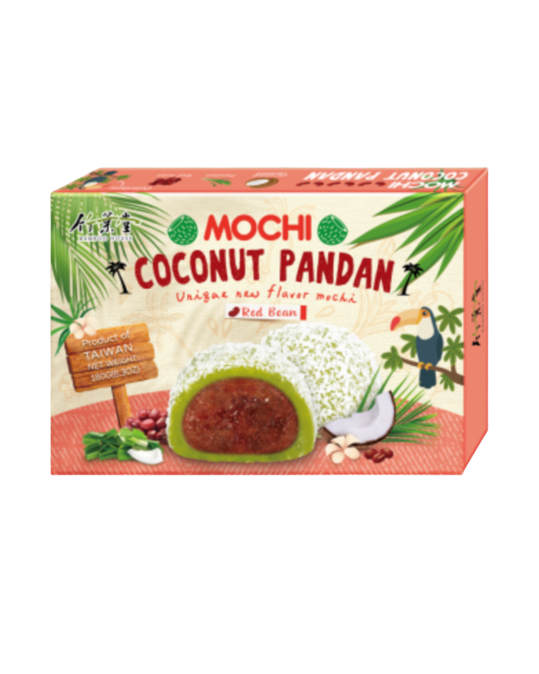 BH Coconut Pandan Mochi - Red Bean